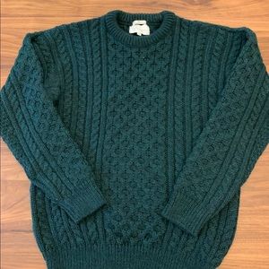 men’s cable knit green sweater